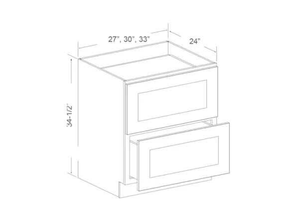 Drawer Base With 2 Drawers – 27in Wide