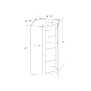 Wall Diagonal Cabinet 24″X42″