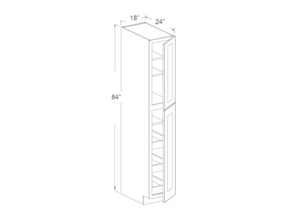 18″ WIDTH X 84″ HEIGHT X 24″ DEPTH Pantry Cabinet With Roll-Out Trays