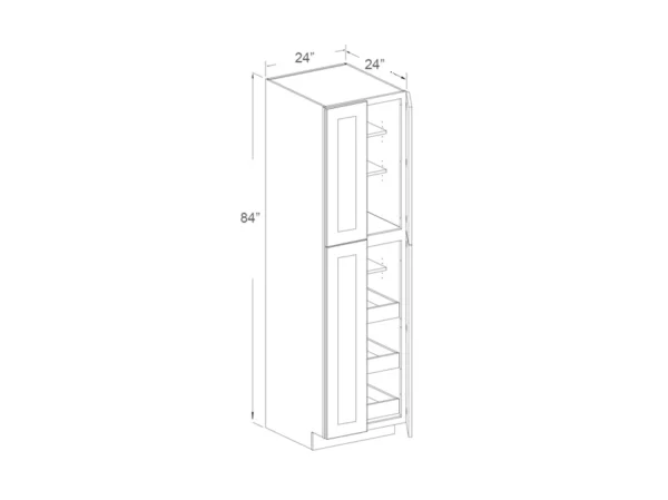 24″ WIDTH X 84″ HEIGHT X 24″ DEPTH Pantry Cabinet With Roll-Out Trays