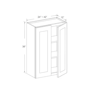 Wall Cabinet – 36″ High – Double Door – 33in