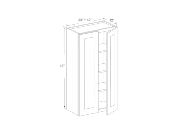 Wall Cabinet – 42″ High – Double Door – 42in