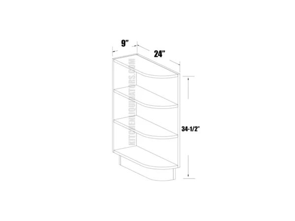 Base End Open Shelf – Left