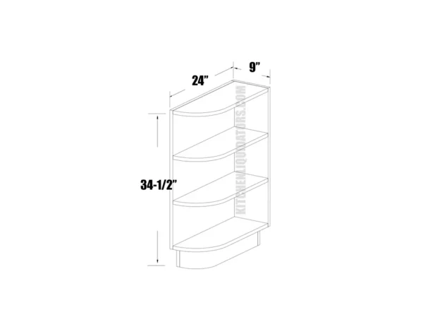 Base End Open Shelf – Right
