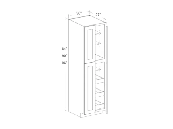 30″ WIDTH X 84″ HEIGHT X 27″ DEPTH Pantry Cabinet With Roll-Out Trays