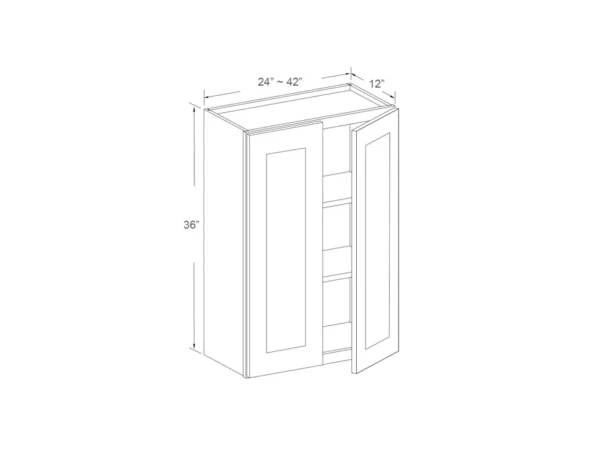 Wall Cabinet – 36″ High – Double Door – 42in