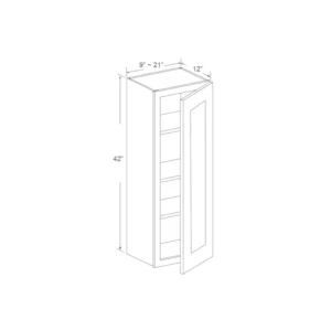 Wall Cabinet – 42″ High – Single Door – 9in