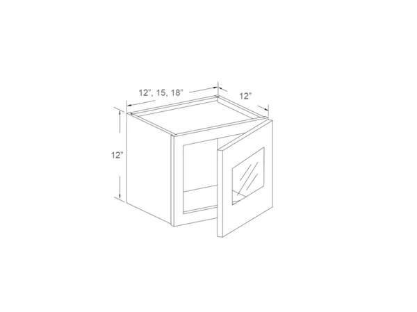 Wall Cabinet Glass Insert Door 12″H – 15″