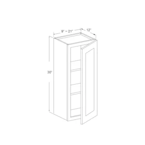 Wall Cabinet – 30″ High – Single Door – 12in