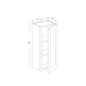Wall Cabinet – 36″ High – Single Door – 21in