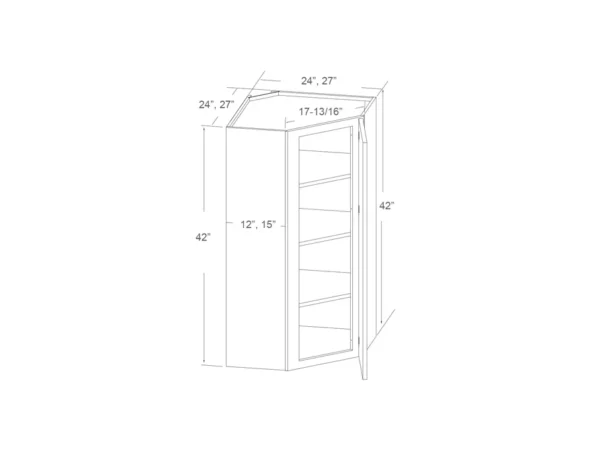 Wall Diagonal Cabinet 24″X42″