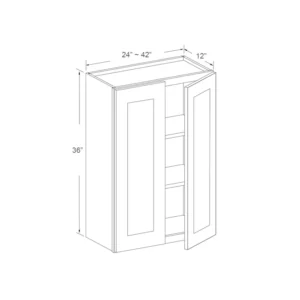Wall Cabinet – 36″ High – Double Door – 30in