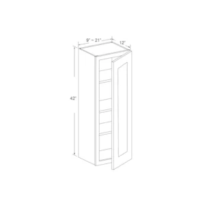 Wall Cabinet – 42″ High – Single Door – 15in