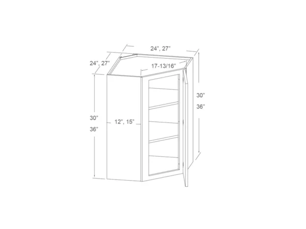 Wall Diagonal Cabinet 24″X36″
