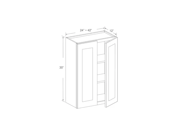 Wall Cabinet – 30″ High – Double Door – 27in