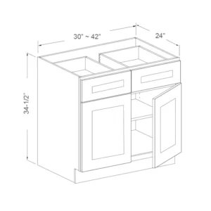 Base Cabinet – 2 Doors, 2 Drawers – 30in Wide
