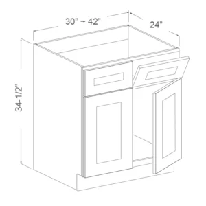 42”W sink base w/ tip-outs
