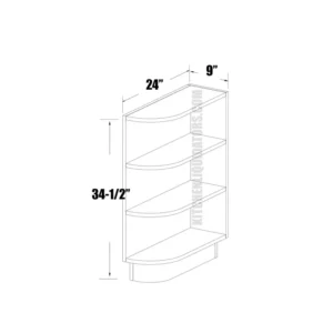 Base End Open Shelf – Right